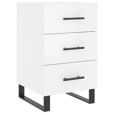 vidaXL Bedside Cabinet High Gloss White 40x40x66 cm Engineered Wood