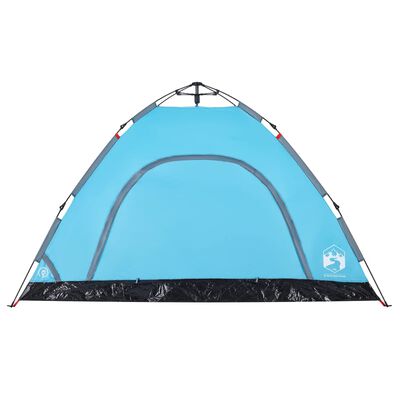 vidaXL Camping Tent 4-Person Blue Quick Release