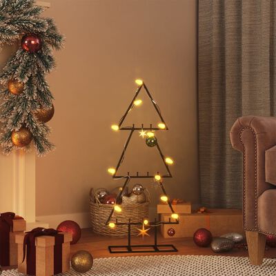 vidaXL Metal Christmas Tree for Decoration Black 60 cm