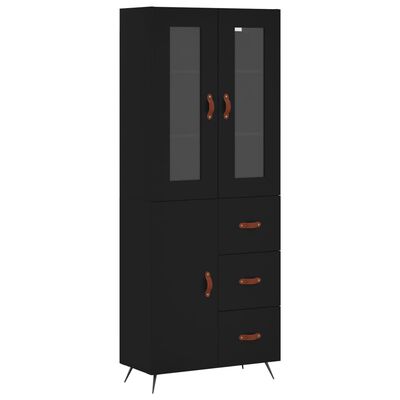 vidaXL Highboard Black 69.5x34x180 cm Engineered Wood