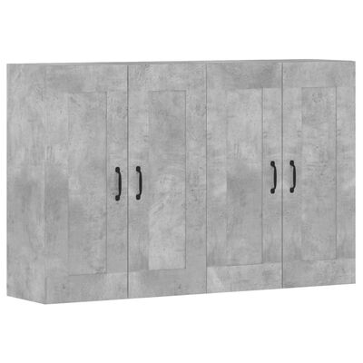 vidaXL Wall Mounted Cabinets 2 pcs Concrete Grey Engineered Wood