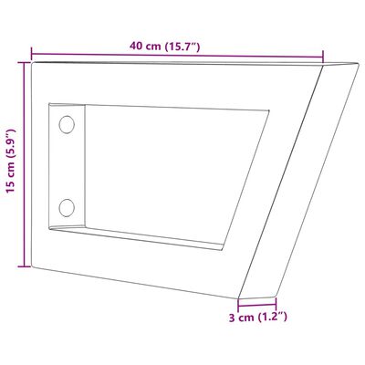 vidaXL Shelf Brackets for Washbasin 2 pcs White Trapezium Steel