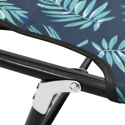 vidaXL Folding Sun Lounger Steel Leaf Pattern