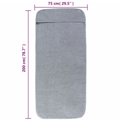 vidaXL Beach Towels 2 pcs Grey 75x200 cm Fabric 400 GSM