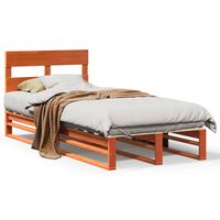 vidaXL Bed Frame without Mattress Wax Brown 75x190 cm Small Single Solid Wood Pine