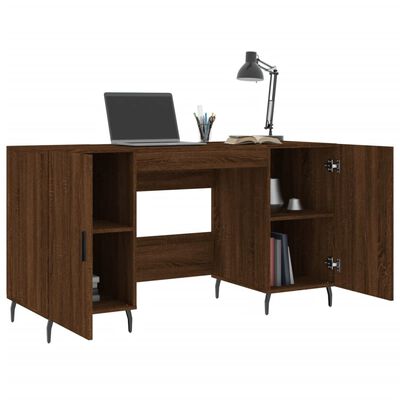 vidaXL Desk Brown Oak 140x50x75 cm Engineered Wood