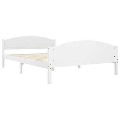 vidaXL Bed Frame without Mattress White Solid Pine Wood 140x200 cm