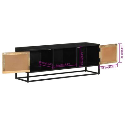 vidaXL TV Cabinet 110x30x40 cm Solid Wood Mango and Iron