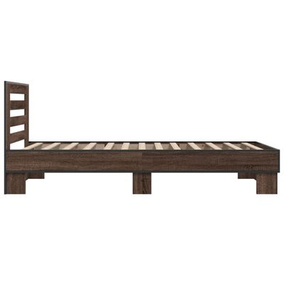 vidaXL Bed Frame without Mattress Brown Oak 75x190 cm Small Single