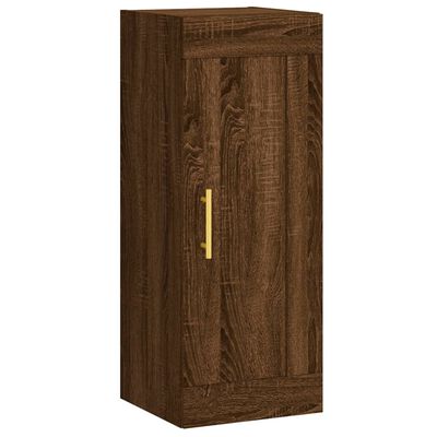 vidaXL Wall Mounted Cabinet Brown Oak 34.5x34x90 cm Engineered Wood