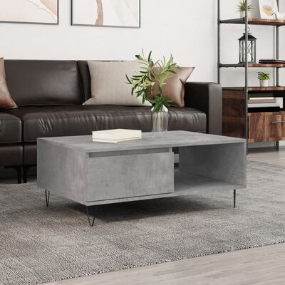 vidaXL Coffee Table Concrete Grey 90x60x35 cm Engineered Wood