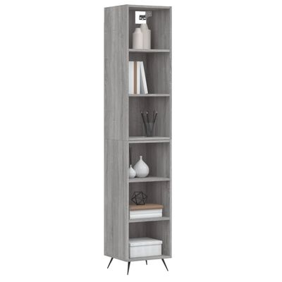 vidaXL Highboard Grey Sonoma 34.5x32.5x180 cm Engineered Wood