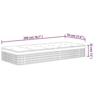 vidaXL Pocket Spring Mattress Medium Firm 70x200 cm