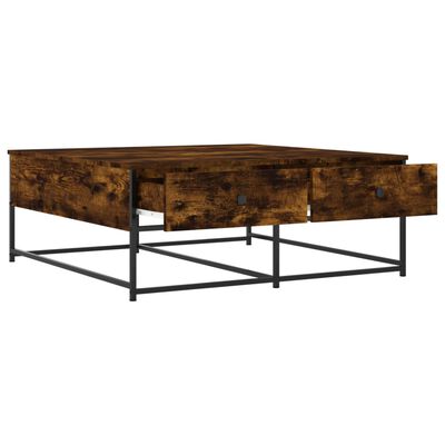 vidaXL Coffee Table Smoked Oak 100x99x40 cm Engineered Wood