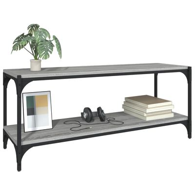 vidaXL TV Cabinet Grey Sonoma 100x33x41 cm Engineered Wood and Steel