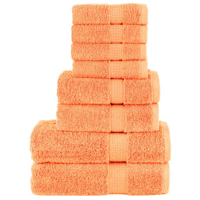 vidaXL 8 Piece Premium Towel Set SOLUND Orange 600 gsm