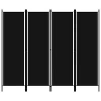 vidaXL 4-Panel Room Divider Black 200x180 cm