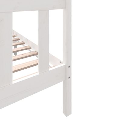 vidaXL Bed Frame without Mattress White Solid Wood 120x200 cm (810078+814185)