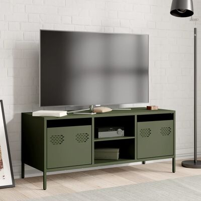 vidaXL TV Cabinet Olive Green 101.5x39x43.5 cm Cold-rolled Steel