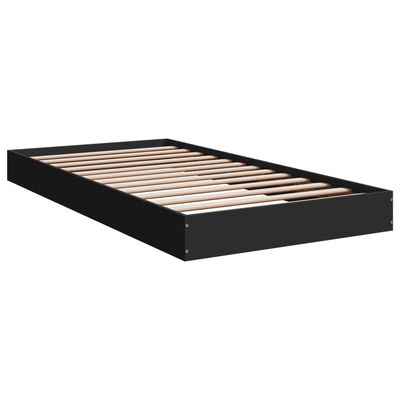 vidaXL Bed Frame without Mattress Black 100x200 cm Engineered Wood