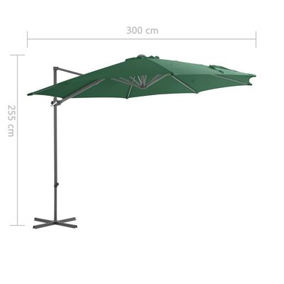 vidaXL Cantilever Garden Parasol with Steel Pole Green 300 cm