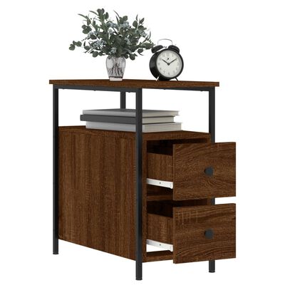 vidaXL Bedside Cabinet Brown Oak 30x60x60 cm Engineered Wood