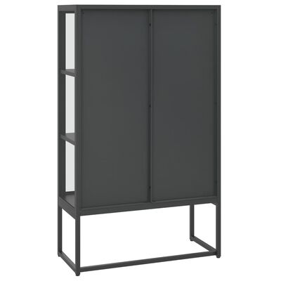 vidaXL Highboard Anthracite 80x35x135 cm Steel and Tempered Glass