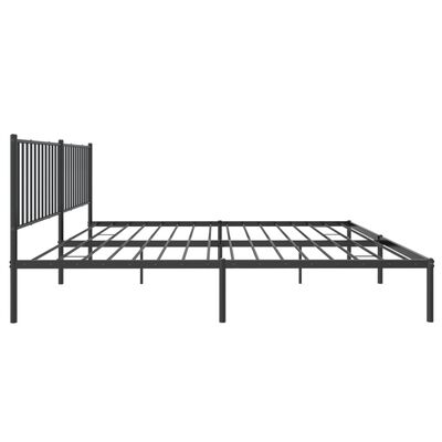 vidaXL Metal Bed Frame without Mattress with Headboard Black 193x203 cm