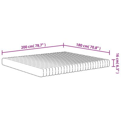 vidaXL Foam Mattress Medium Soft 180x200 cm