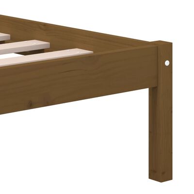 vidaXL Bed Frame without Mattress Honey Brown Solid Wood Pine 200x200 cm (810040+814217)