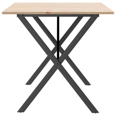 vidaXL Dining Table X-Frame 160x80x75 cm Solid Wood Pine and Cast Iron