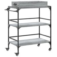 vidaXL Kitchen Trolley Grey Sonoma 81.5x41x92.5 cm Engineered Wood