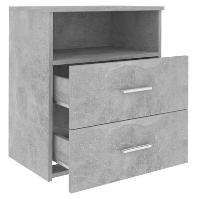 vidaXL Bed Cabinets 2 pcs Concrete Grey 50x32x60cm