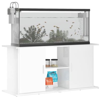 vidaXL Aquarium Stand High Gloss White 121x41x58 cm Engineered Wood