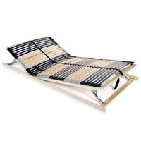 vidaXL Slatted Bed Base without Mattress with 42 Slats 7 Zones 140x200 cm