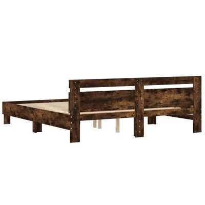 vidaXL Bed Frame without Mattress Smoked Oak 160x200 cm