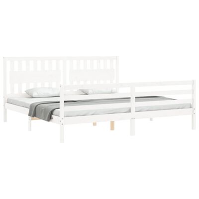 vidaXL Bed Frame without Mattress White 200x200 cm Solid Wood