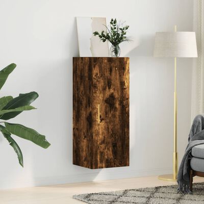 vidaXL Wall Mounted Cabinet Smoked Oak 34.5x34x90 cm