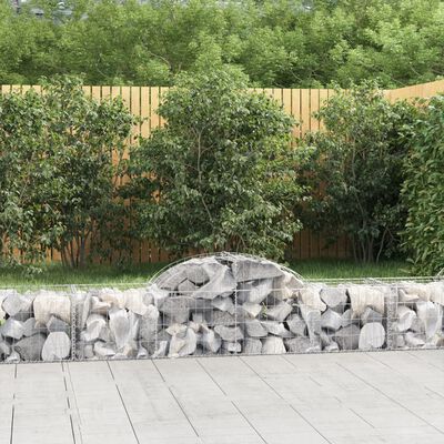 vidaXL Arched Gabion Baskets 5 pcs 200x50x40/60 cm Galvanised Iron