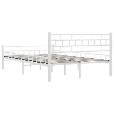 vidaXL Bed Frame White Metal 140x200 cm