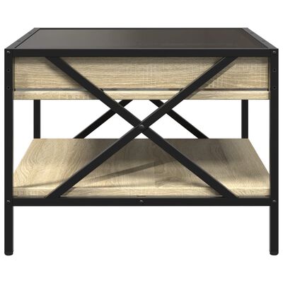 vidaXL Coffee Table with Infinity LED Sonoma Oak 50x50x38 cm