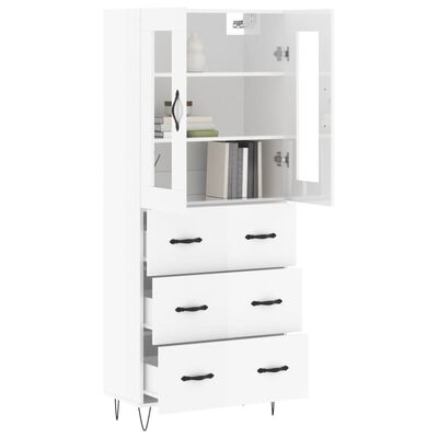 vidaXL Highboard High Gloss White 69.5x34x180 cm Engineered Wood