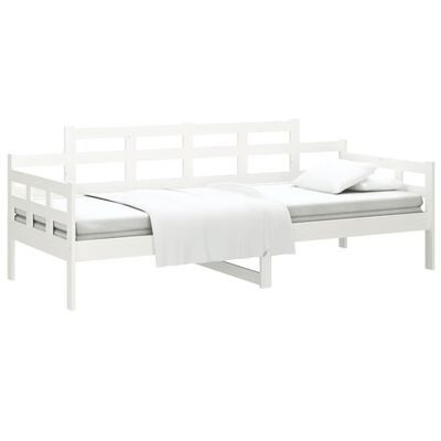 vidaXL Day Bed without Mattress White Solid Wood Pine 90x200 cm