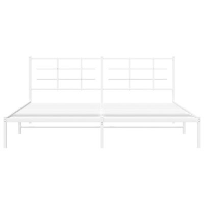 vidaXL Metal Bed Frame without Mattress with Headboard White 200x200 cm