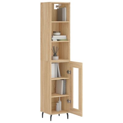 vidaXL Highboard Sonoma Oak 34.5x34x180 cm Engineered Wood