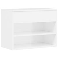 vidaXL Shoe Bench High Gloss White 60x30x45 cm Engineered Wood