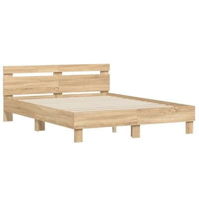 vidaXL Bed Frame without Mattress Sonoma Oak 140x200 cm