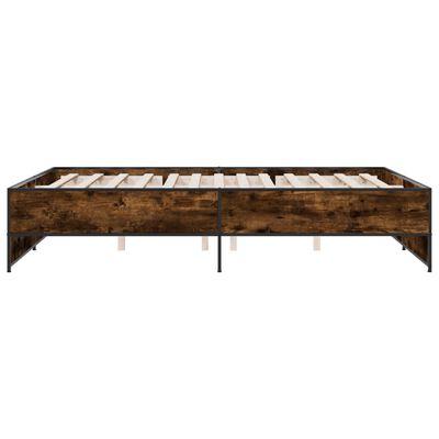 vidaXL Bed Frame without Mattress Smoked Oak 140x200 cm