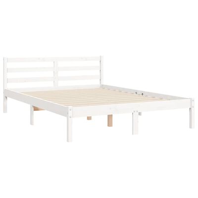 vidaXL Bed Frame without Mattress White 140x190 cm Solid Wood