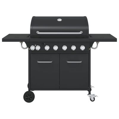 vidaXL Gas BBQ Grill with 7 Burners Black Powder-coated Steel